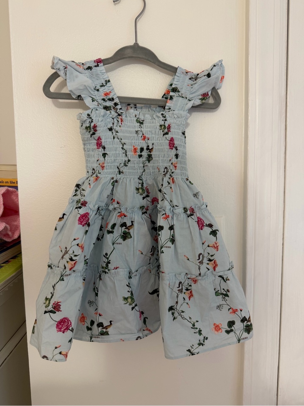 Hill House light blue floral smocked sundress